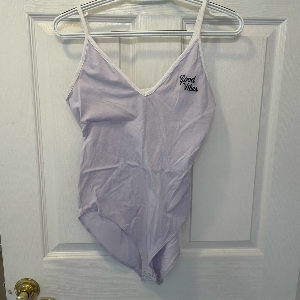 Good vibes periwinkle bodysuit